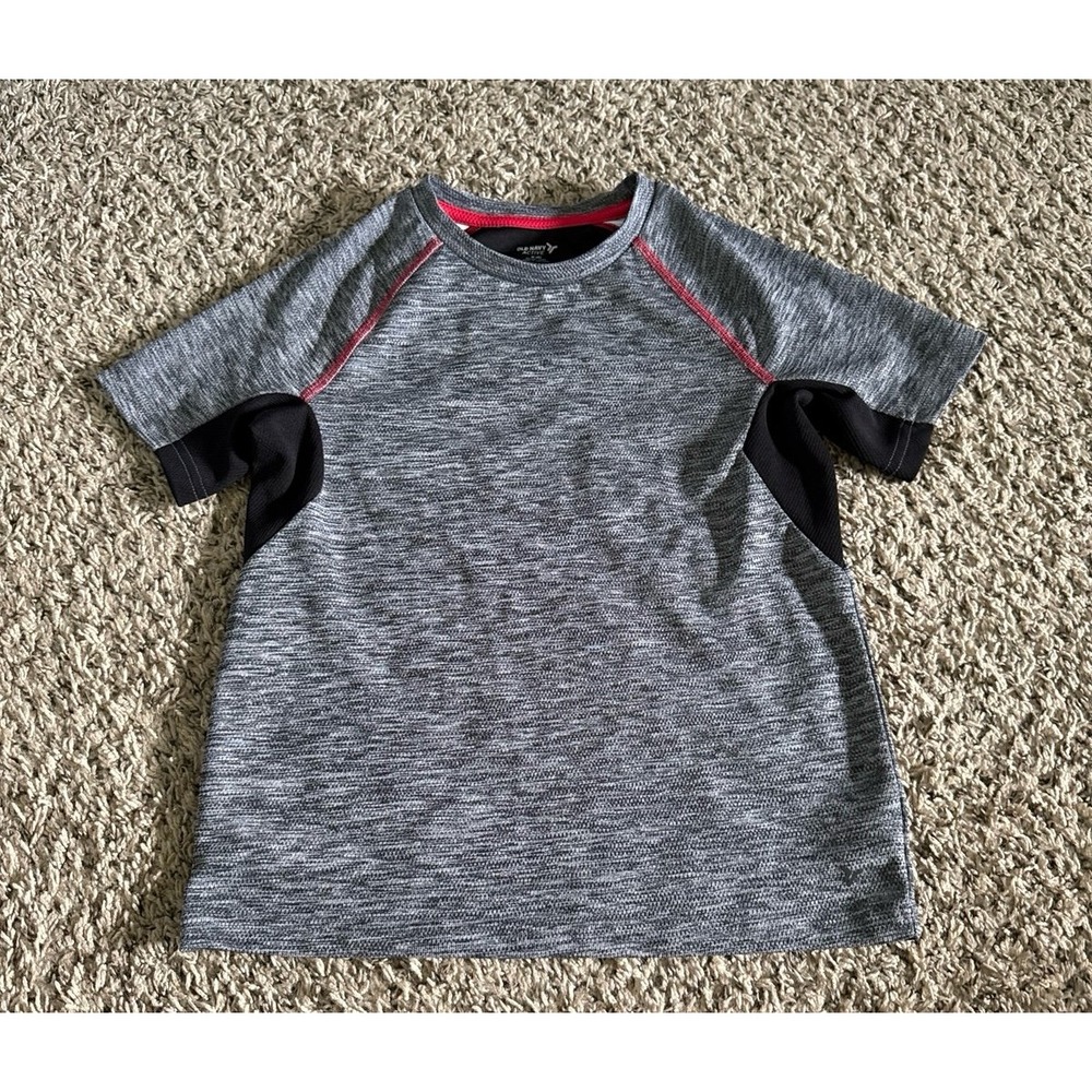 Old Navy Active Boys Gray Black Short Sleeve Tee Size 8
